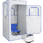 Full Size Portable Steam Sauna Tent for Home with 2.6L 1000 Watt Steam Generator, Timer & Chair Included
