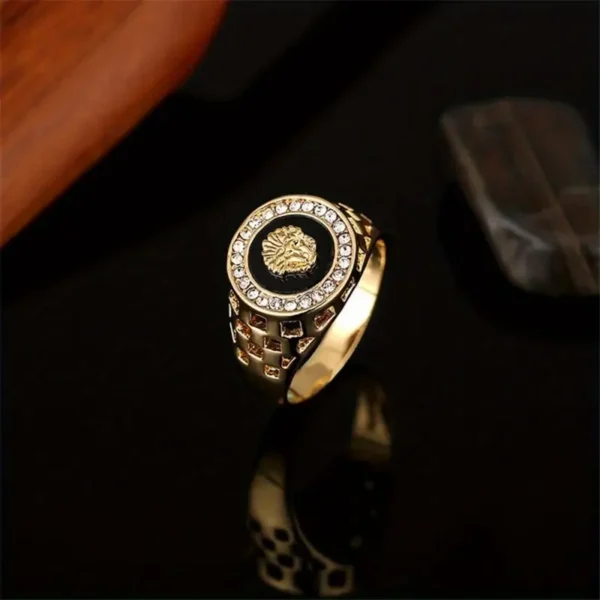 Lion Head Ring with Cubic Zirconia Ring - Image 2