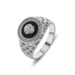 Lion Head Ring with Cubic Zirconia Ring