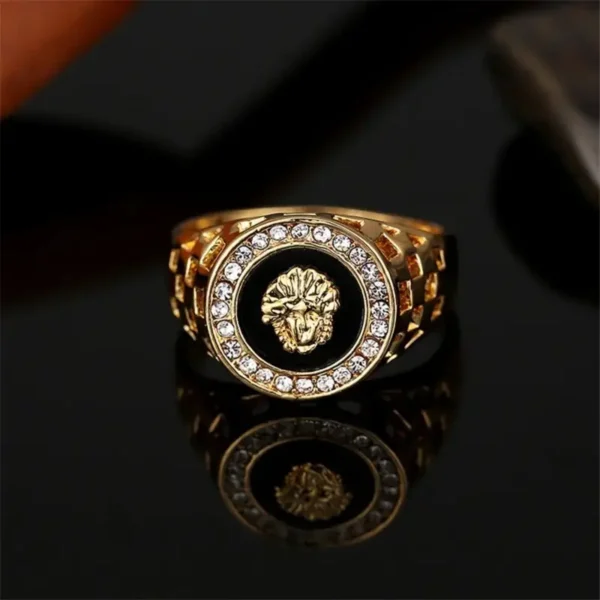 Lion Head Ring with Cubic Zirconia Ring - Image 3