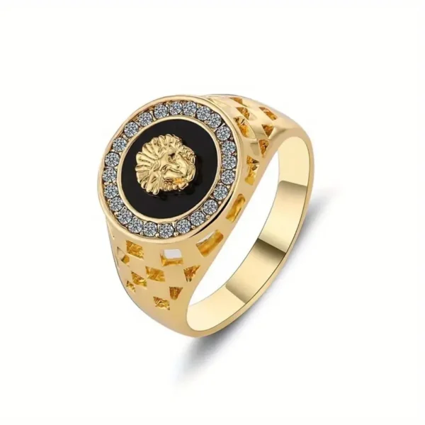 Lion Head Ring with Cubic Zirconia Ring - Image 4
